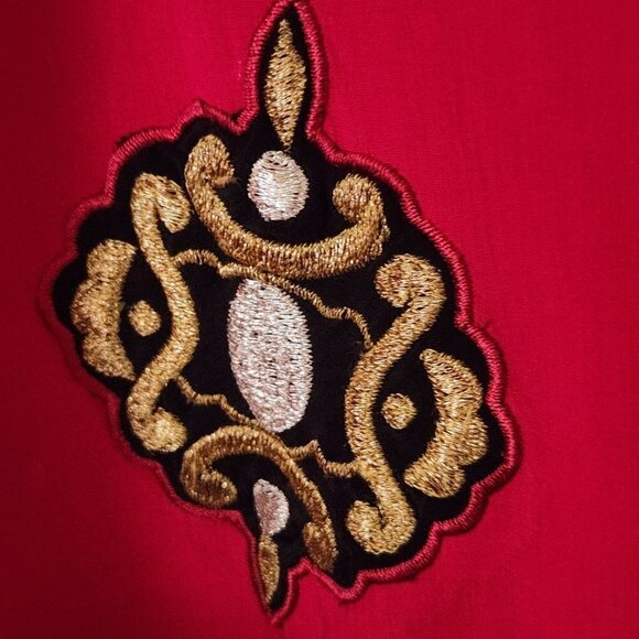 Natori ll Vintage Red Crested Robe Size S - Picture 3 of 7